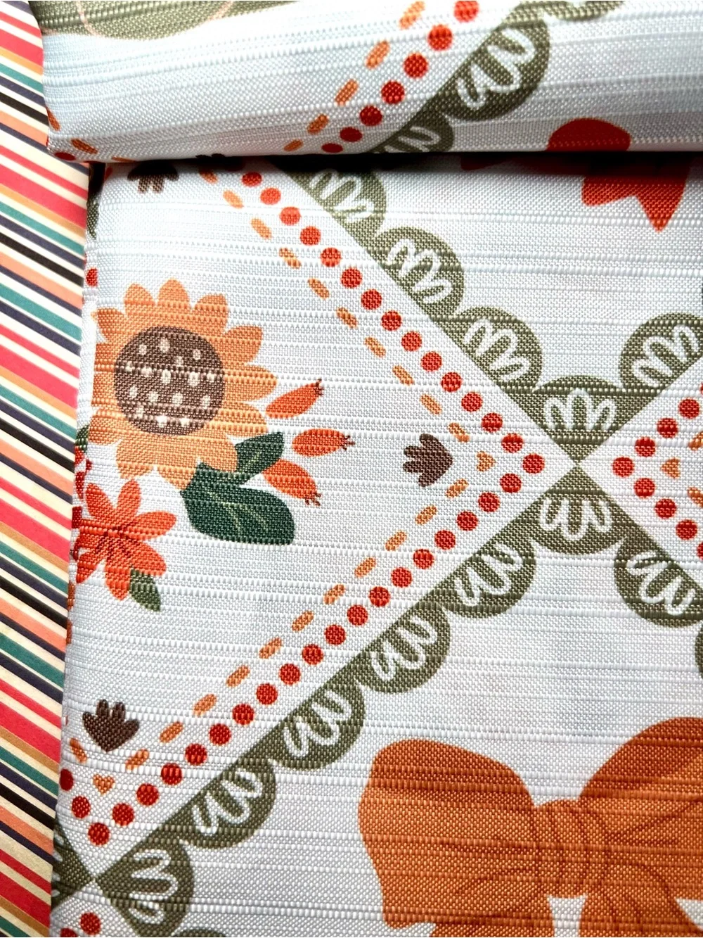 Autumn Patchwork Harvest Fabric Shower Curtain Pumpkin Ribbon Bows Leaves Flower